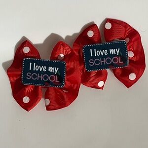 Red Polka Dot Hair Bows